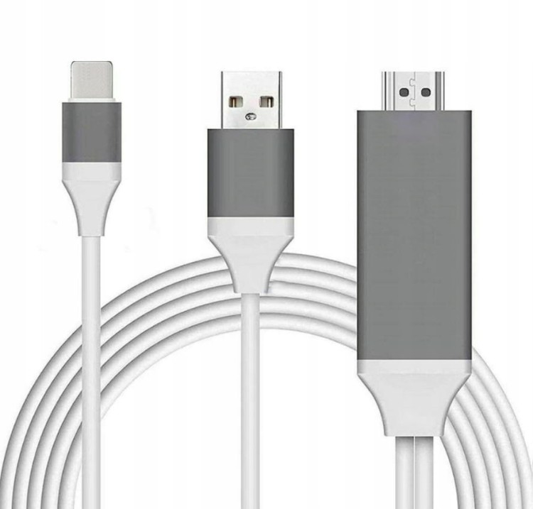Adapter Kabel Lightning HDMI FHD USB iPhone iPad - zdjęcie 1