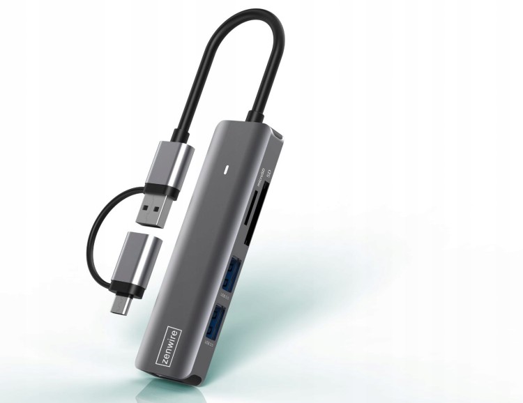 HUB USB-C 7W1 Zenwire BS-HC502 - zdjęcie 4