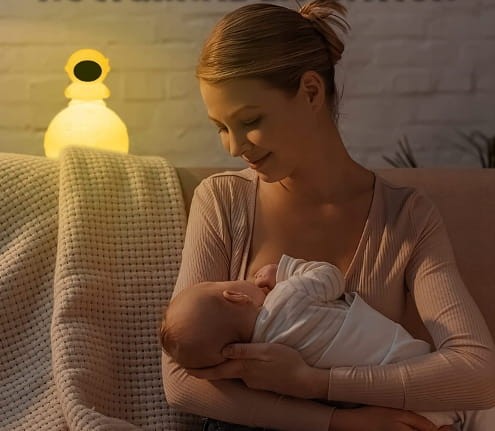 LAMPKA NOCNA ASTRONAUTA DLA DZIECI Kolorowa SILIKONOWA LED RGB z pilotem - zdjęcie 2