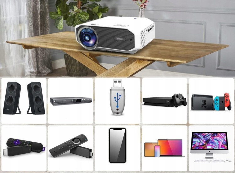 Mini Projektor WiFi Przenośny Zenwire E450S - zdjęcie 7