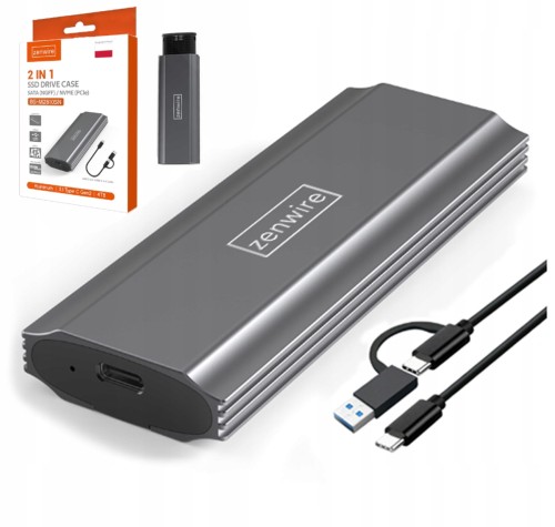 Obudowa na dysk SSD NVME kieszeń adapter SATA PCIe M.2 COMBO USB 3.0 USB-C 3.1 M2 - zdjęcie 2
