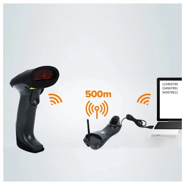 Czytnik Skaner Kodów Kreskowych QR 1D 2D ze Stacją Dokującą USB BEZPRZEWODOWY Zenwire W2503 - zdjęcie 2