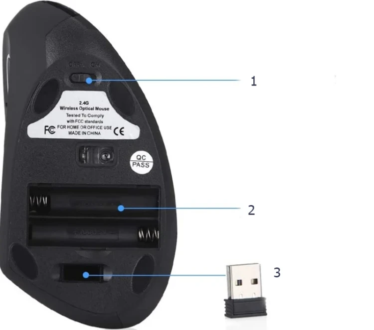 YSZ Pionowa Wertykalna Myszka Bezprzewodowa Ergonomiczna Zenwire X7 - zdjęcie 4